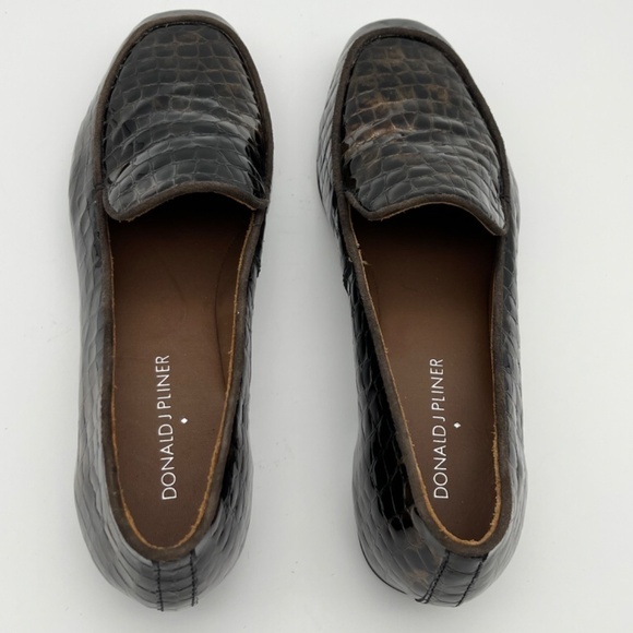 Donald J Pliner Helene 2 Brown Crocodile Embossed Loafer; Size 7.5N; EUC - Picture 6 of 10